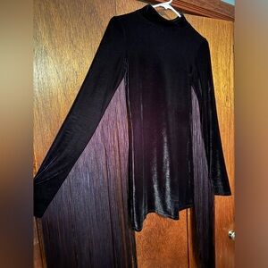 SUGARHIGH LOVESTONED VINTAGE BLACK VELVET FRINGE DRESS